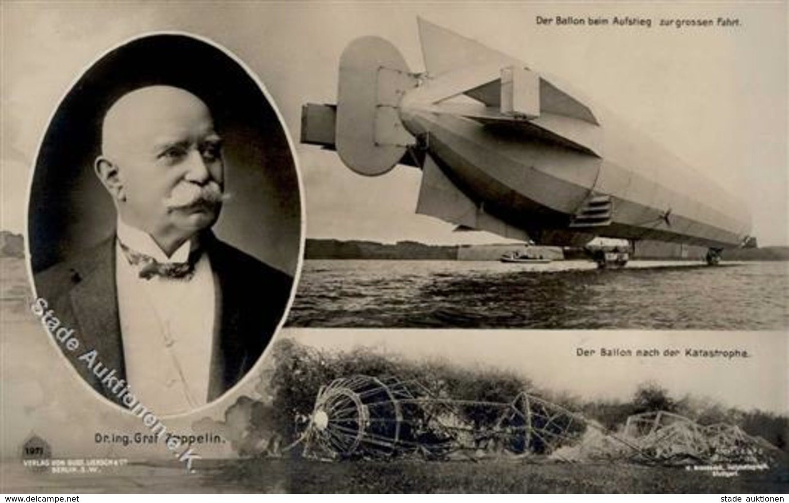 Zeppelin Aufstieg Und Katastrophe Foto AK I-II Dirigeable - Airships