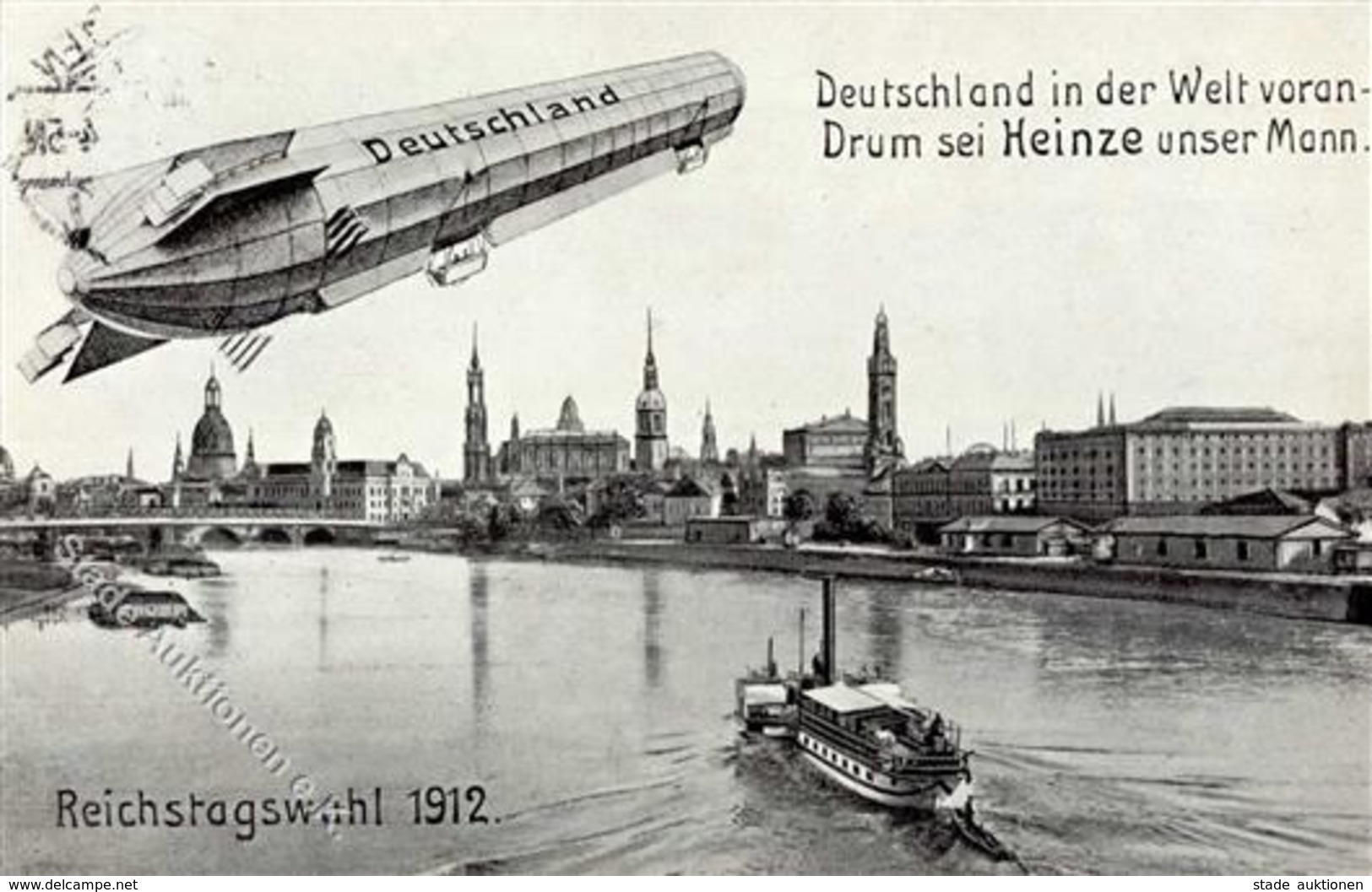 Zeppelin Deutschland Wahlpropaganda 1912 I-II Dirigeable - Airships