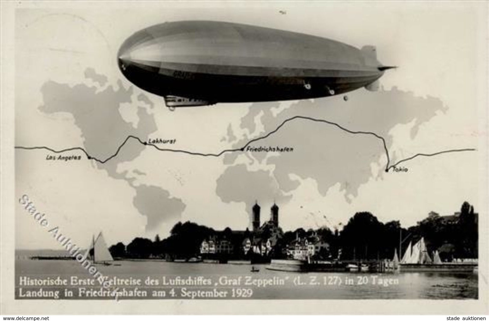 Zeppelin Friedrichshafen (8610) Graf Zeppelin LZ 127 Fotomontage AK I-II Photo Montage Dirigeable - Airships