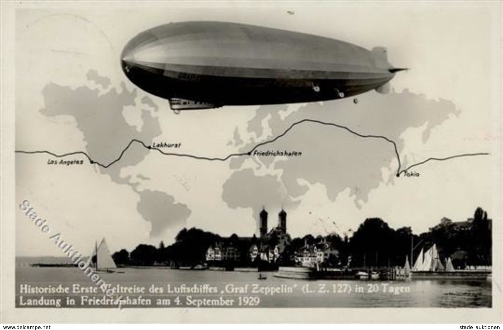 Zeppelin Friedrichshafen (8610) Graf Zeppelin LZ 127 Fotomontage AK I-II Photo Montage Dirigeable - Zeppeline