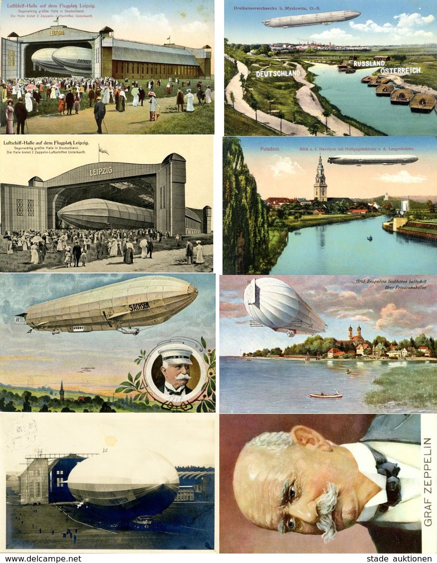 Zeppelin Lot Mit 8 Ansichtskarten I-II Dirigeable - Aeronaves