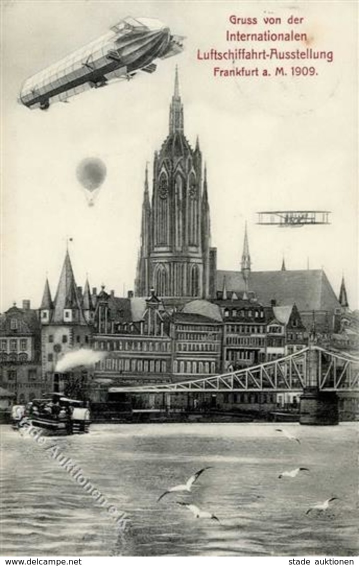 ILA Internationale Luftschifffahrt Ausstellung Frankfurt (6000) 1909 I-II Expo - Airships