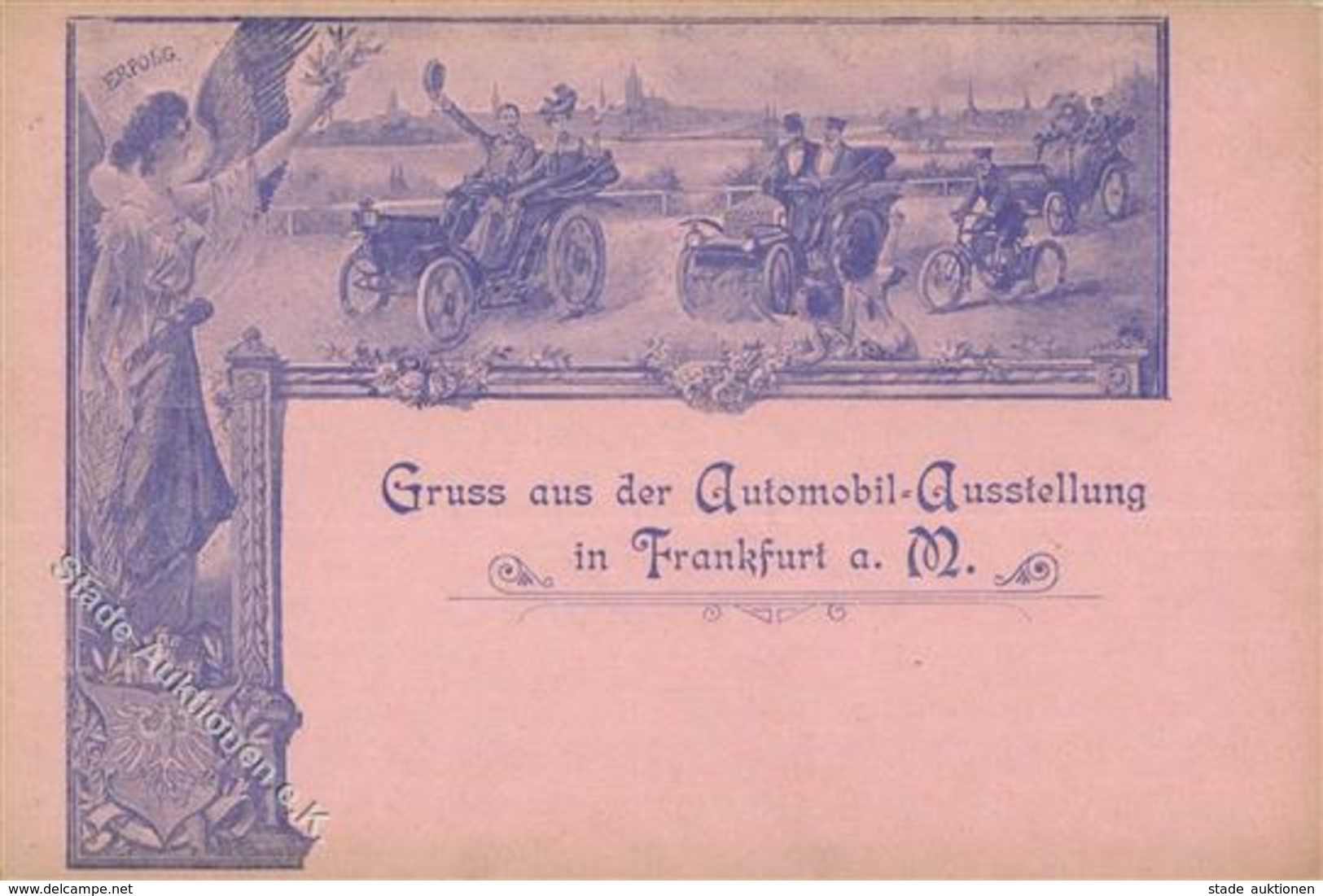 Automobilausstellung Frankfurt (6000) Um 1900 Werbe AK I-II - Sonstige & Ohne Zuordnung
