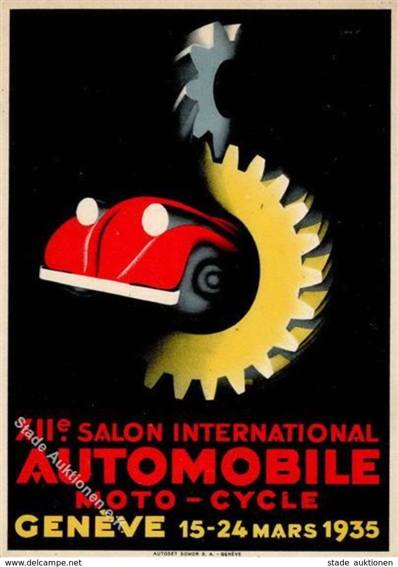 Automobilausstellung Genève (1200) Schweiz Salon International  Werbe AK I-II - Autres & Non Classés