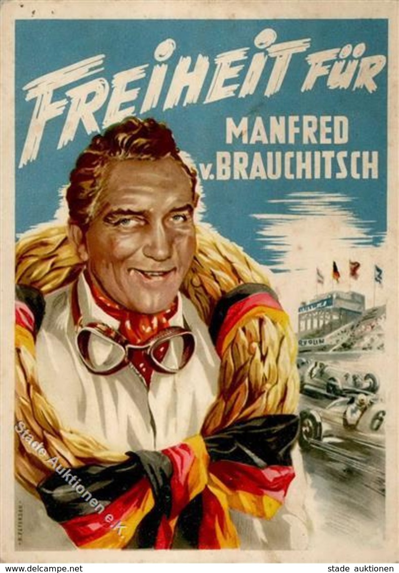 RENNFAHRER - FREIHEIT Für Manfred V. BRAUCHITSCH - Marke Entfernt - Etwas Unfrisch! II (1962)selten! - Autres & Non Classés