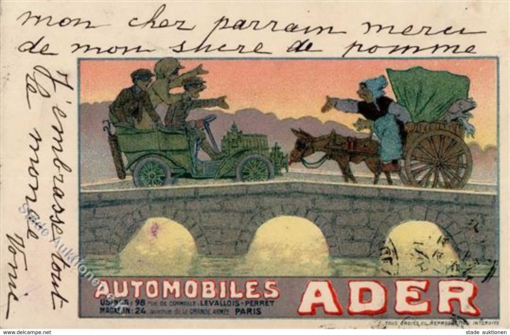 Oldtimer Ader Automobile Werbe AK 1904 I-II (fleckig) - Other & Unclassified