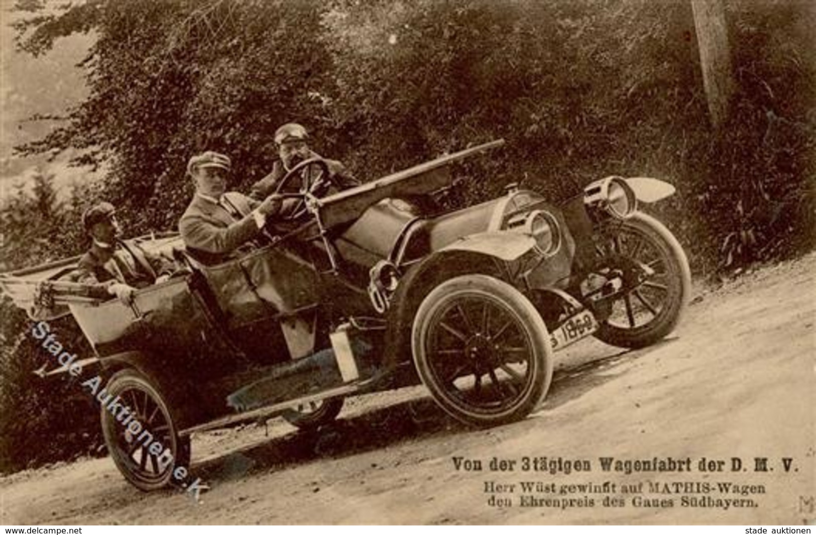 Oldtimer Mathis-Wagen Mit Wüst 1914 I-II - Other & Unclassified