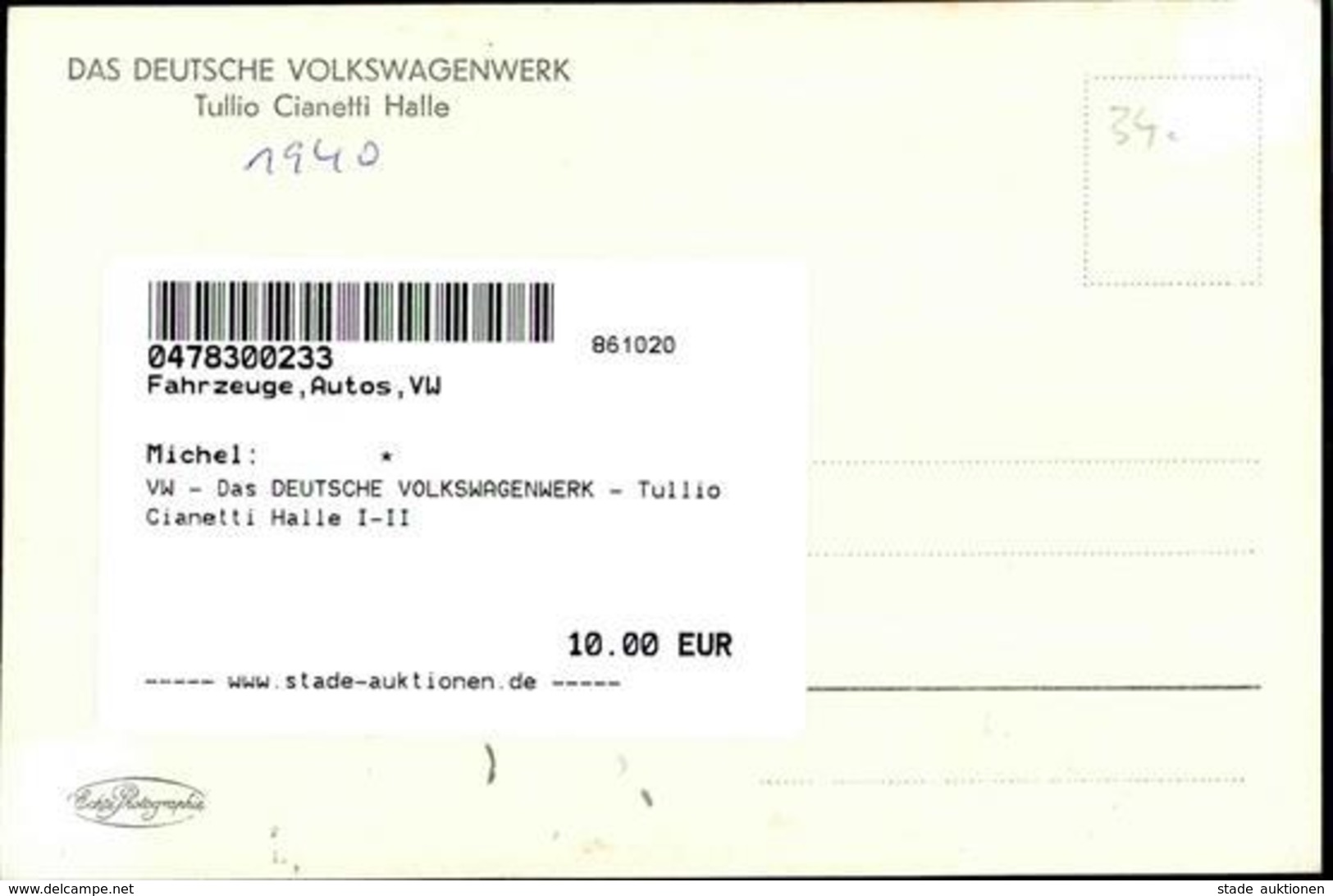 VW - Das DEUTSCHE VOLKSWAGENWERK - Tullio Cianetti Halle I-II - Other & Unclassified