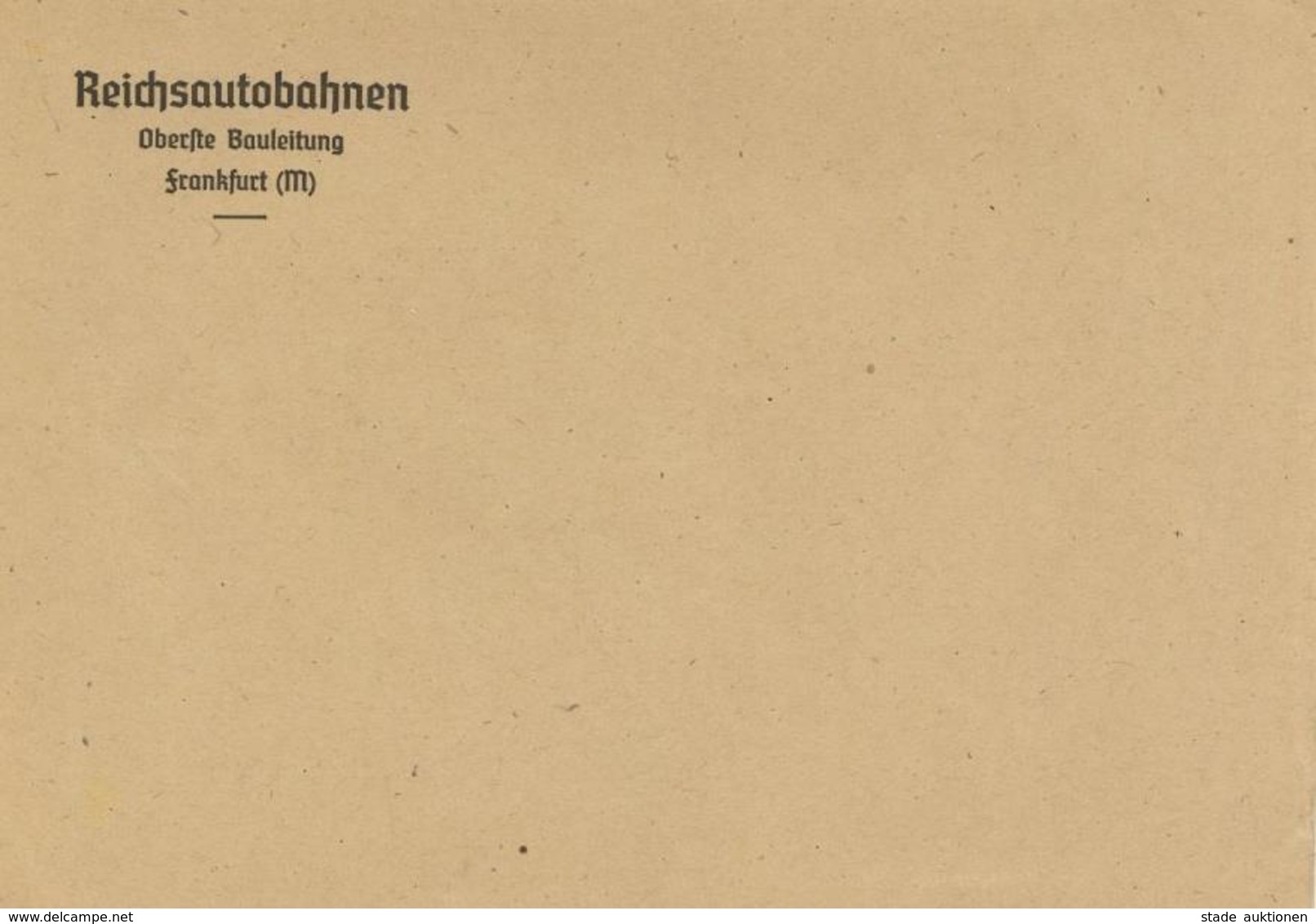 REICHSAUTOBAHN - Brief-Umschlag  D. Obersten Bauleitung D. REICHSAUTOBAHNEN Frankfurt/Main I - Other & Unclassified