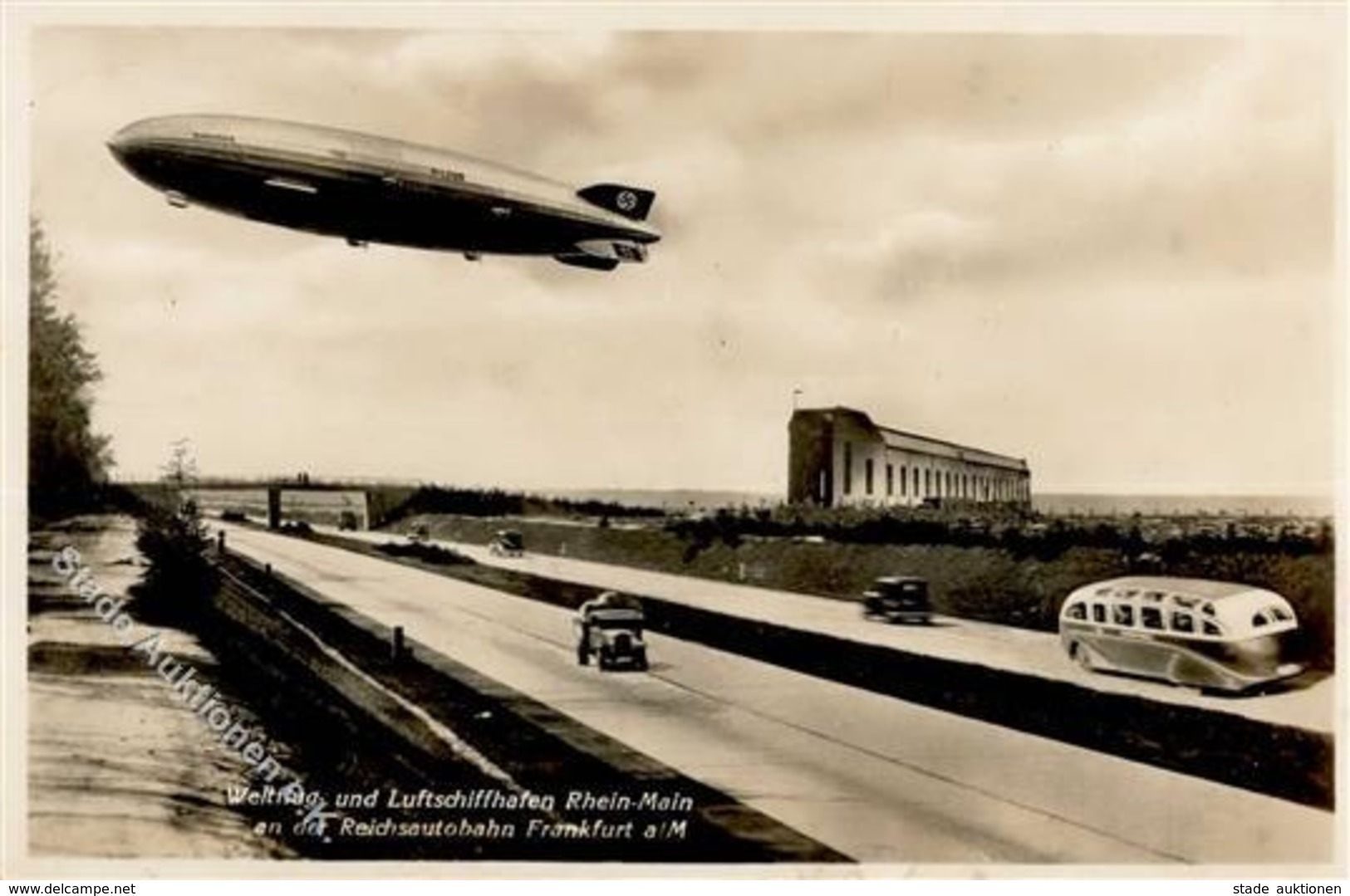 REICHSAUTOBAHN - Reichsautobahn Mit Luftschiffhafen RHEIN-MAIN Frankfurt S-o 1937 I - Other & Unclassified