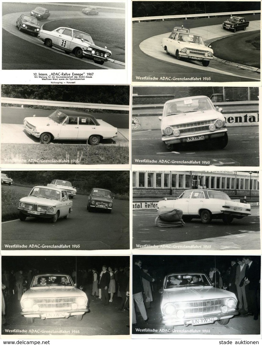 Auto ADAC Westfälische Grenzlandfahrt 1965 U. Intern. ADAC Rallye Ennepe 1967 Lot Mit 14 Foto-Karten I-II - Sonstige & Ohne Zuordnung