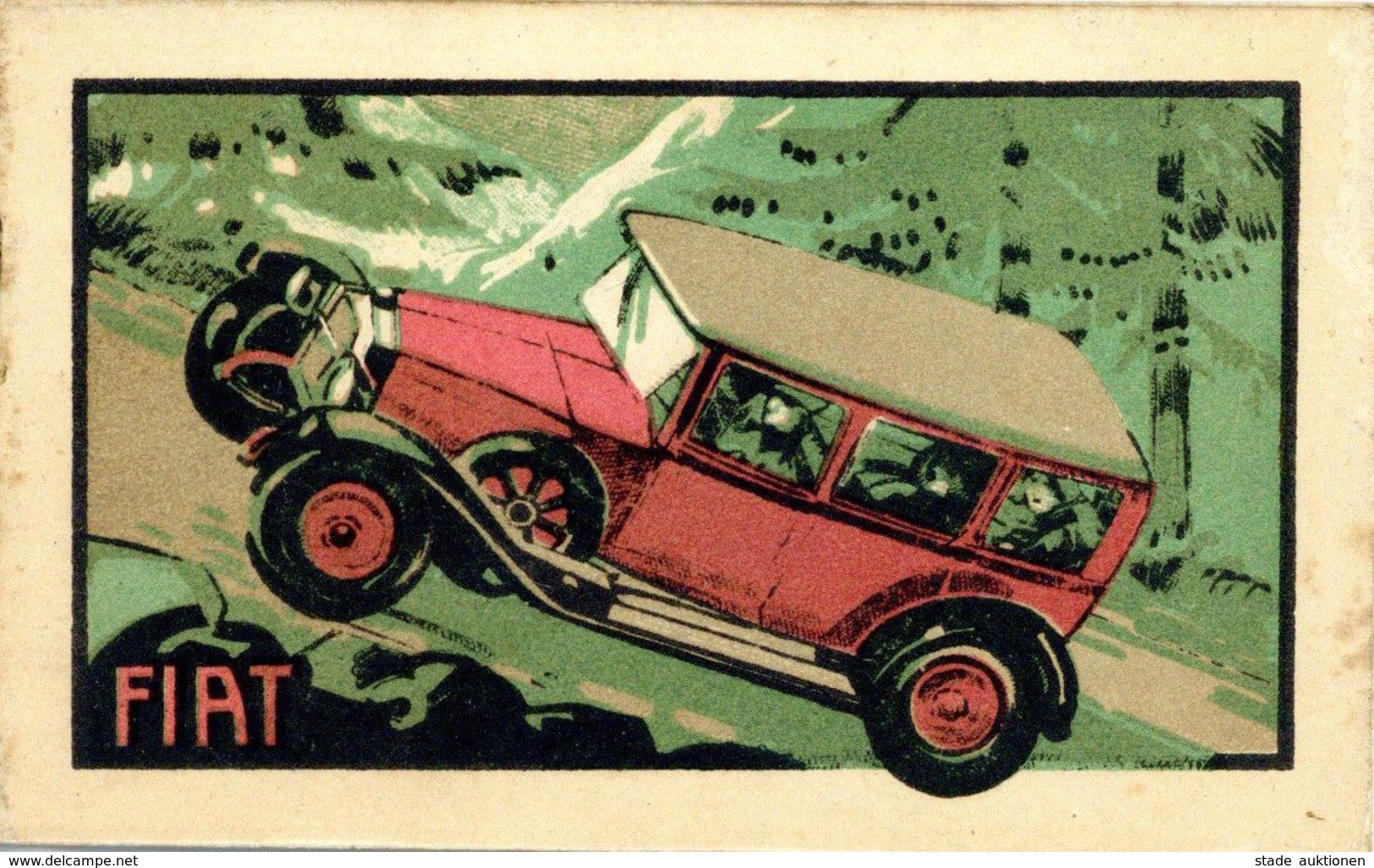 Auto Oldtimer Fiat Kleiner Notizblock Ca. 10 X 6 Cm  Werbung I-II Publicite - Other & Unclassified