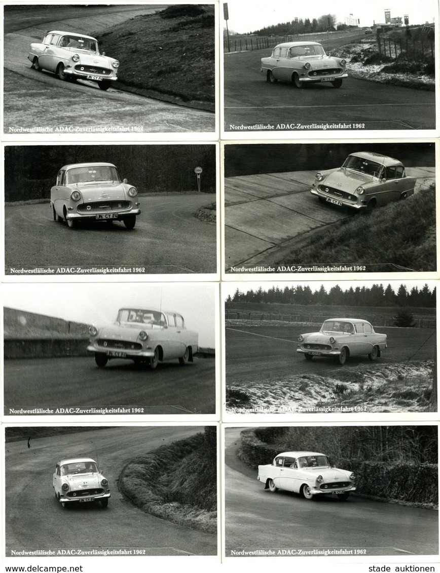 Auto Opel Nordwestfälische ADAC Zuverlässigkeitsfahrt 1962 Lot Mit 9 Foto-Karten I-II - Other & Unclassified
