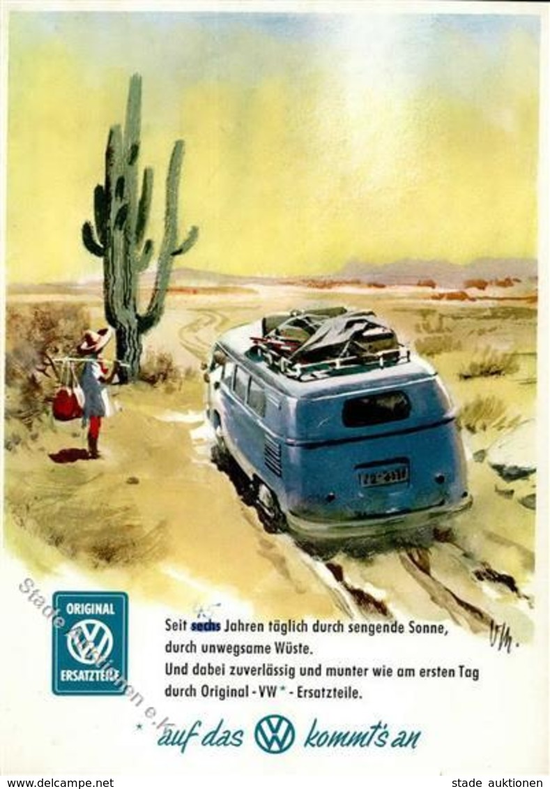 Automobilausstellung VW" Original Ersatzteile, VW-Bus, ".. Seit 6 Jahren Täglich Durch Sengende Sonne" (hs. 45 Jahre), F - Sonstige & Ohne Zuordnung