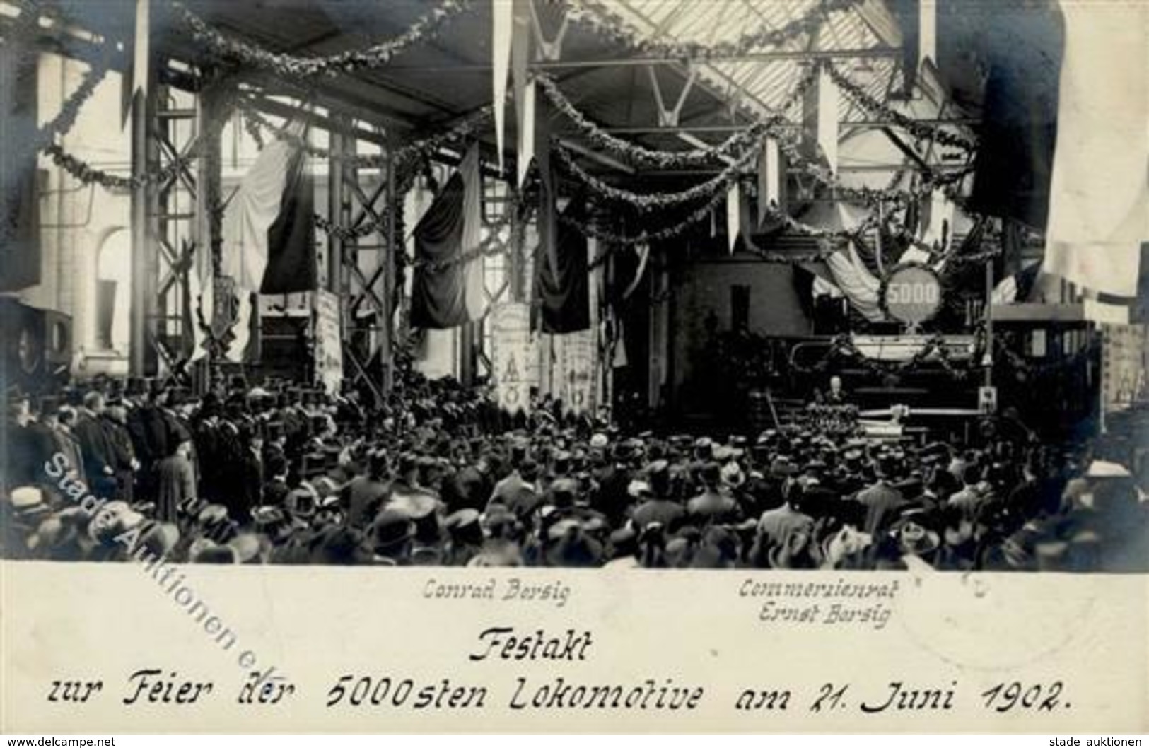 Eisenbahn Commerzienrat Ernst Borsig Festakt Zur 5000sten Lokomotive BERLIN 1902, Ak Per Einschreiben Gelaufen I-II Chem - Trains