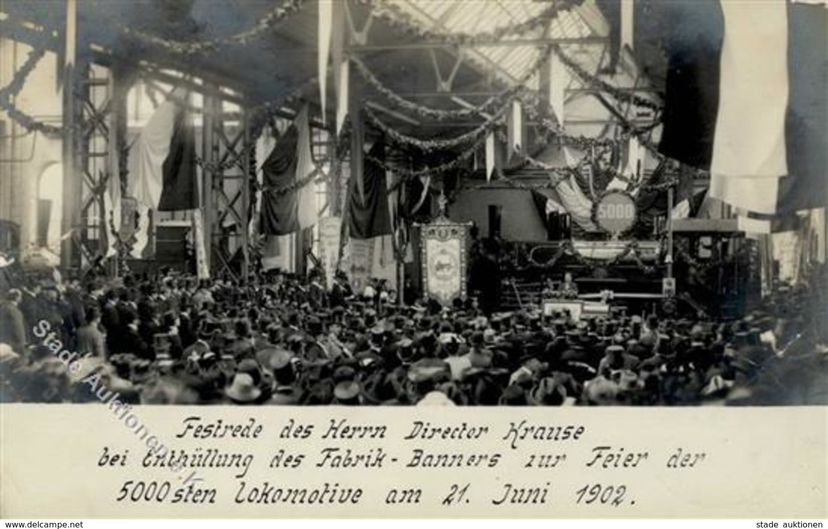 Eisenbahn Director Krause Festakt Zur 5000sten Lokomotive BERLIN 1902, Ak Per Einschreiben Gelaufen I-II Chemin De Fer - Eisenbahnen