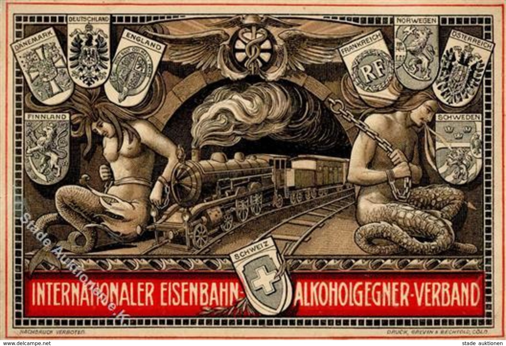 Eisenbahn Internationale Eisenbahn Alkoholgegner Verband 1909 I-II Chemin De Fer - Trains