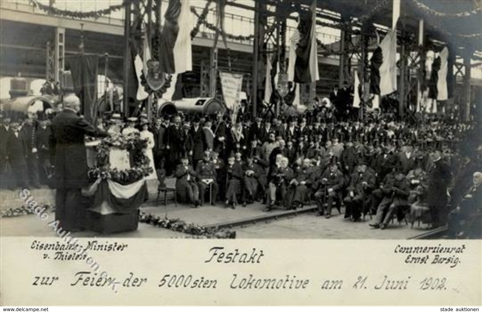 Eisenbahn Minister Von Thielen Festakt Zur 5000sten Lokomotive BERLIN 1902, Ak Per Einschreiben Gelaufen I-II Chemin De  - Eisenbahnen