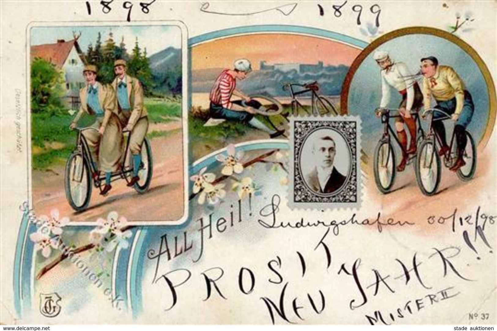 Fahrrad All Heil Lithographie 1898 II (Eckbug, Stauchung) Cycles - Sonstige & Ohne Zuordnung