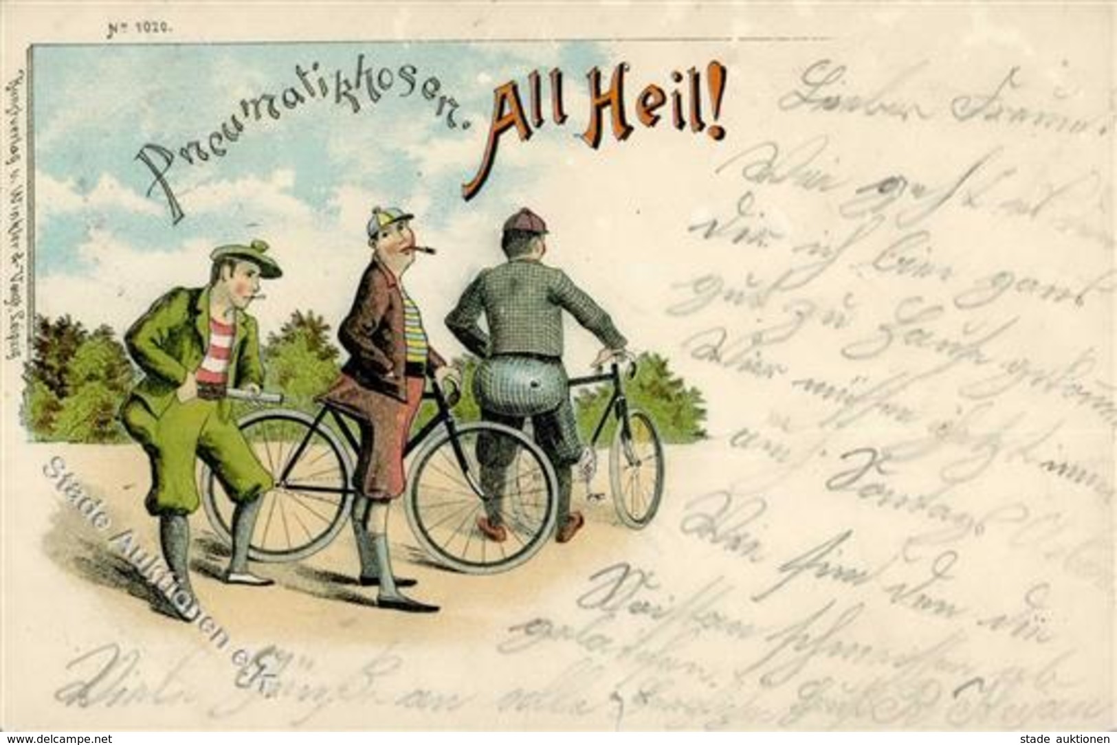 Fahrrad All Heil Pneumatikhosen Lithographie 1903 I-II (fleckig) Cycles - Other & Unclassified