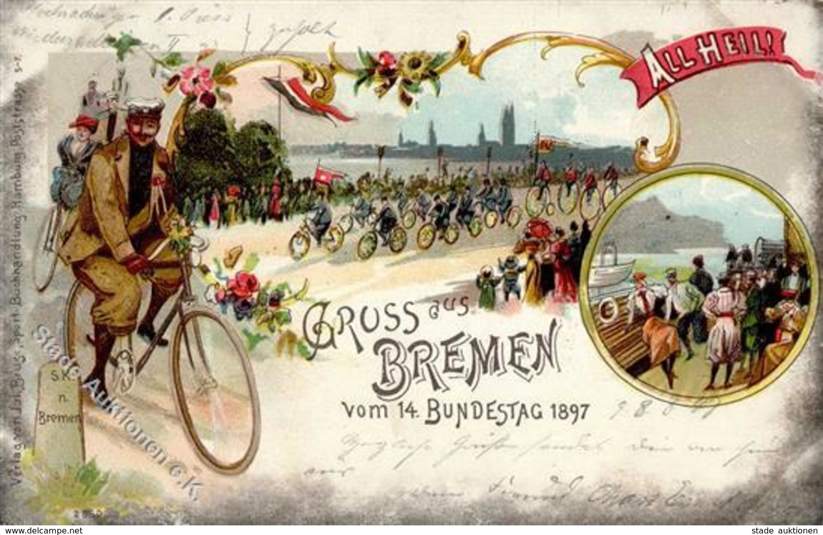 Fahrrad Bremen (2800) 14. Bundestag All Heil 1897 I-II Cycles - Altri & Non Classificati