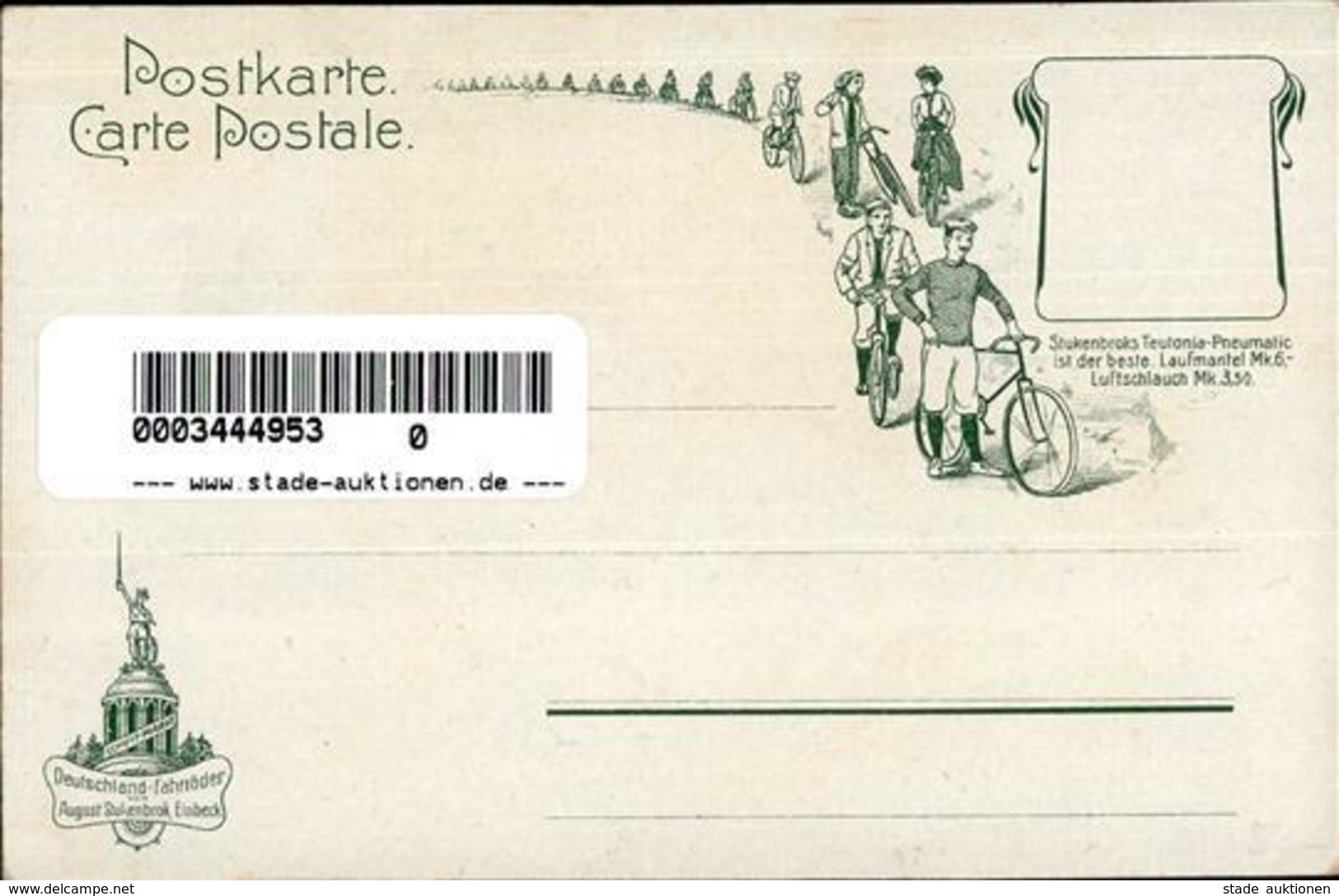 Fahrrad Einbeck (3352) Deutschland Fahrräder August Stukenbrok Lithographie I-II Cycles - Sonstige & Ohne Zuordnung