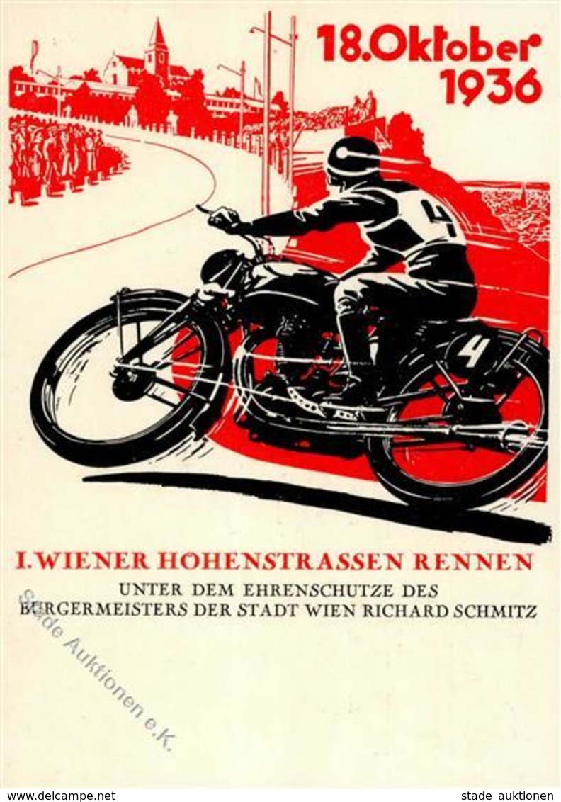 Motorrad I. Wiener Höhenstraßen Rennen Flugpost I-II - Motorräder
