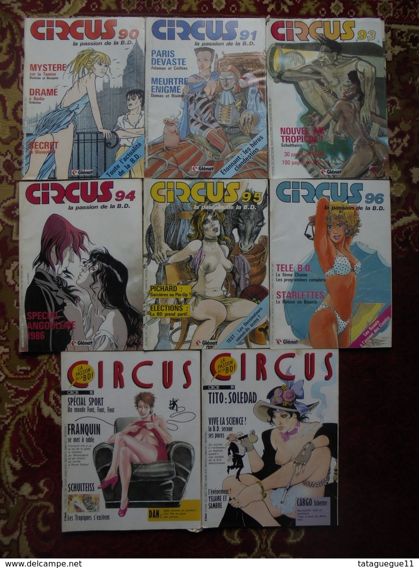 Vintage - Petit Lot De 8 Revues BD - CIRCUS Années 1985/1986 - Circus