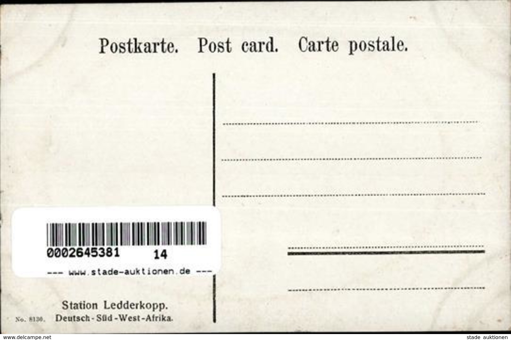 Kolonien Deutsch Südwestafrika Ledderkopp Station I-II (fleckig) Colonies - Unclassified