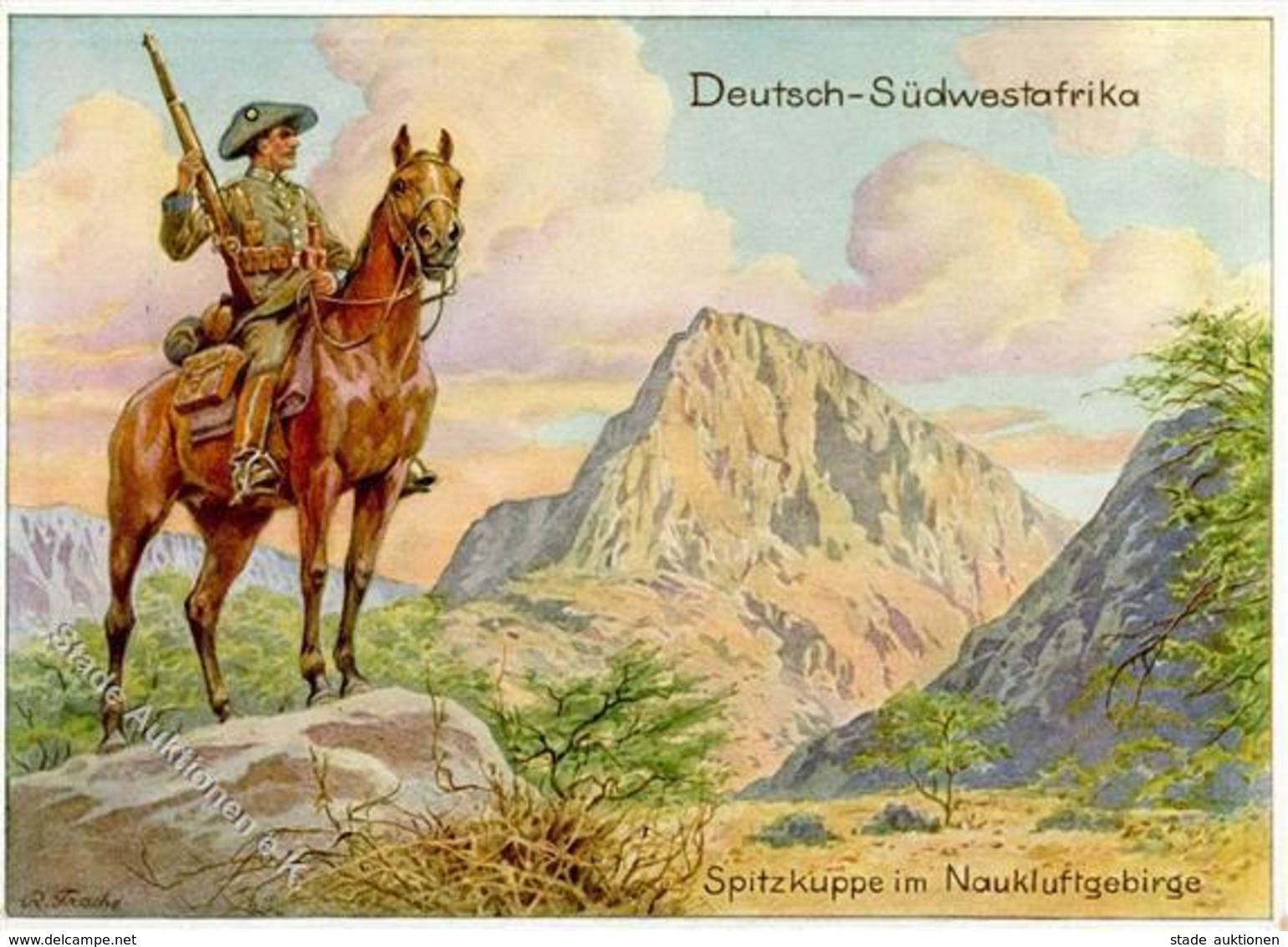 Kolonien Deutsch Südwestafrika Spitzkuppe Im Naukluftgebirge Sign. Trache, R. Künstlerkarte I-II Colonies - Ohne Zuordnung