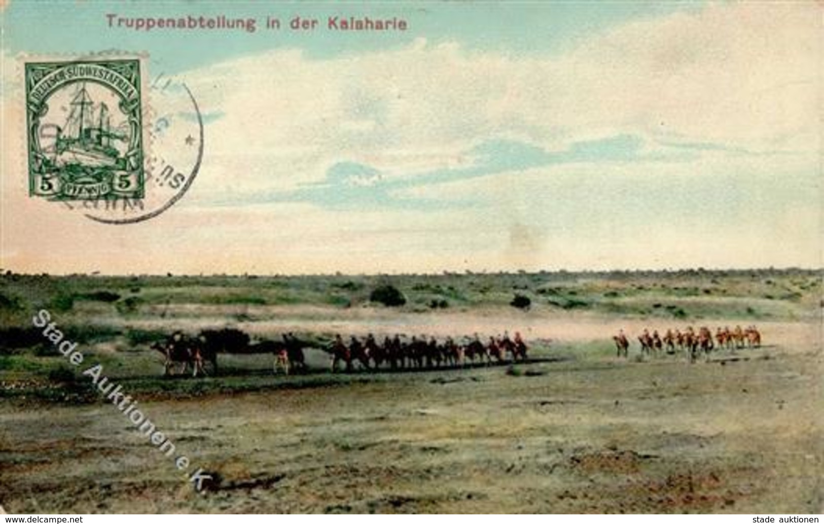 Kolonien Deutsch Südwestafrika Warmbad Truppenabteilung In Der Kalaharie 1911 I-II Colonies - Ohne Zuordnung