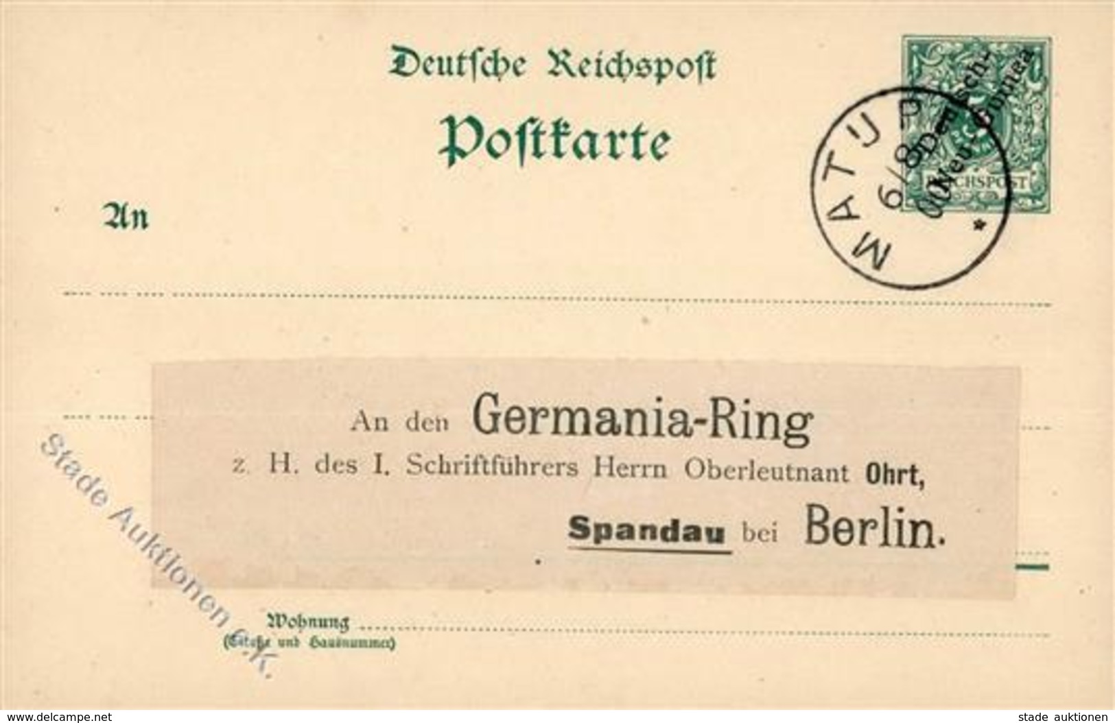 Kolonien Deutsch Neuguinea Stpl. Matupi 6.8.00 I-II Colonies - Asie