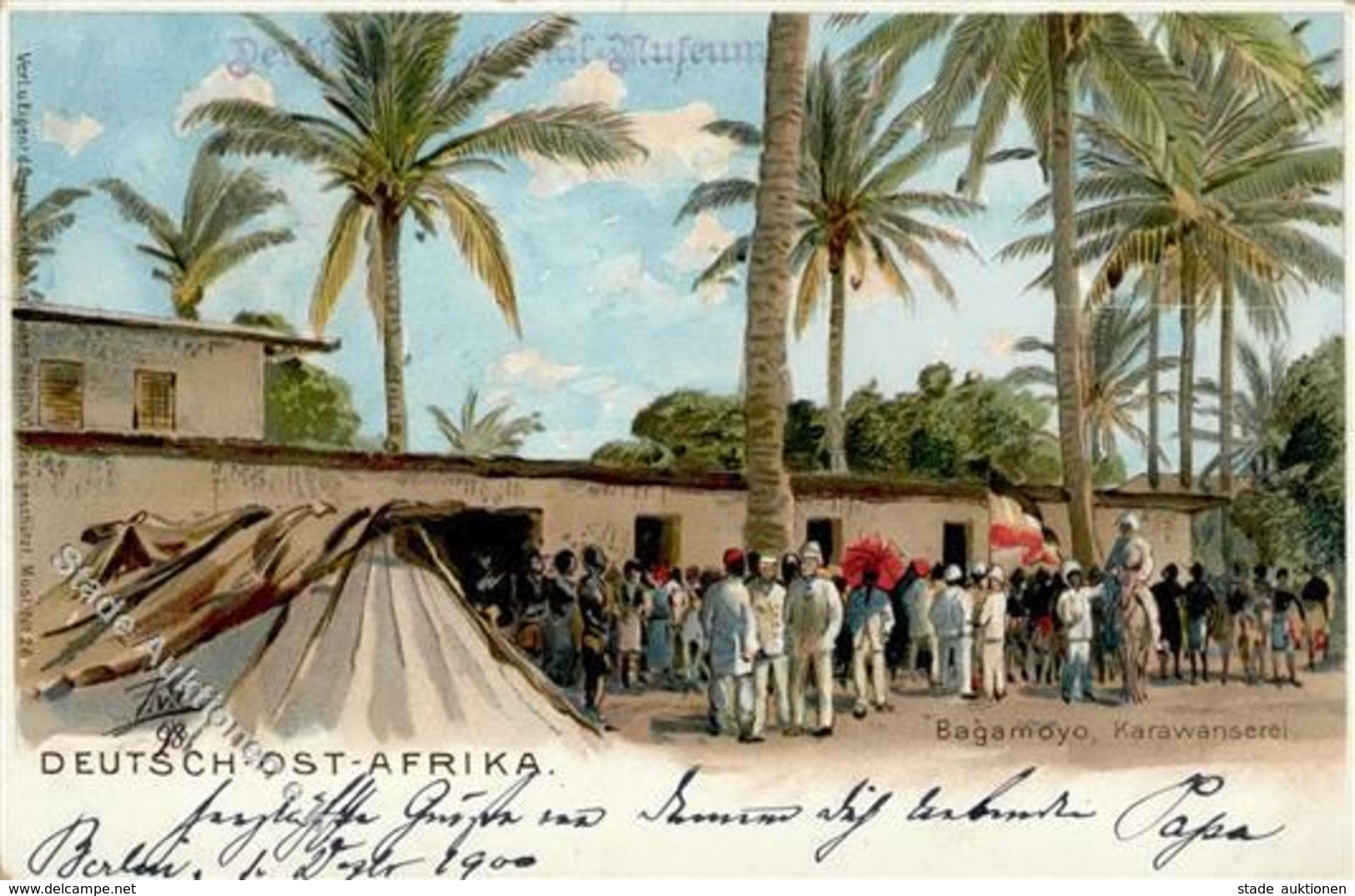 Kolonien Deutsch Ostafrika Bagamoyo Karawanserei 1900 I-II Colonies - Afrika