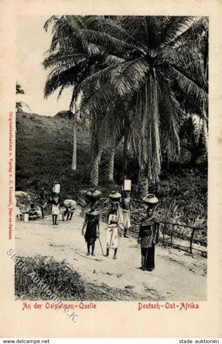 Kolonien Deutsch Ostafrika Dar-es-Salam An Der Ölpalmenquelle 1907 I-II Colonies - Africa