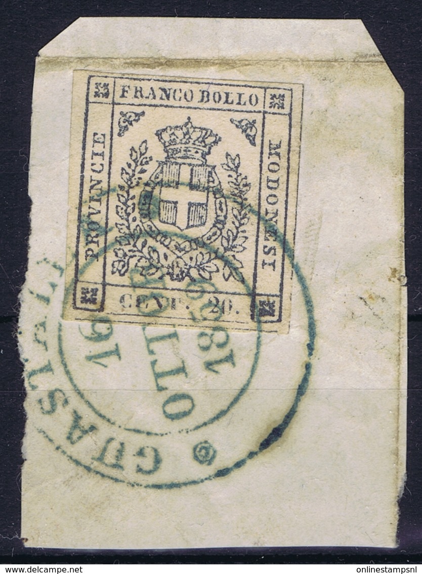 Modena Governo Provvisario Sa 16 On Fragment Guastalla 16-10-1858  Lila Grigio Chiaro  CV 300 Euro - Modena