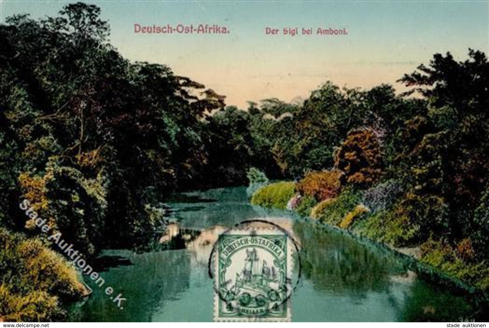 Kolonien Deutsch Ostafrika Moschi Der Sigi Bri Amboni 1914 I-II (Marke Entfernt) Colonies - Africa