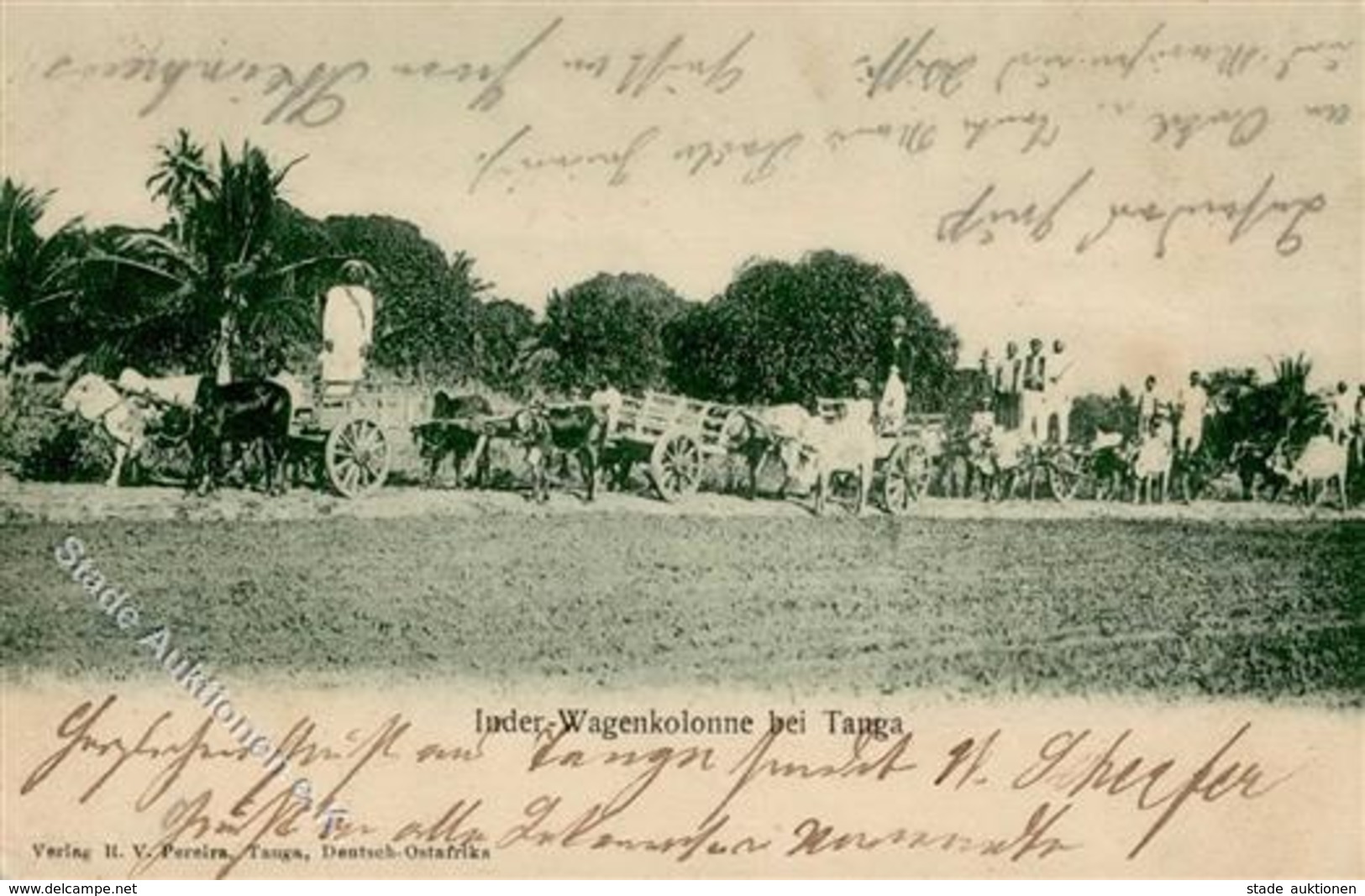 Kolonien Deutsch Ostafrika Tanga Inder Wagenkolonne 1904 I-II Colonies - Africa