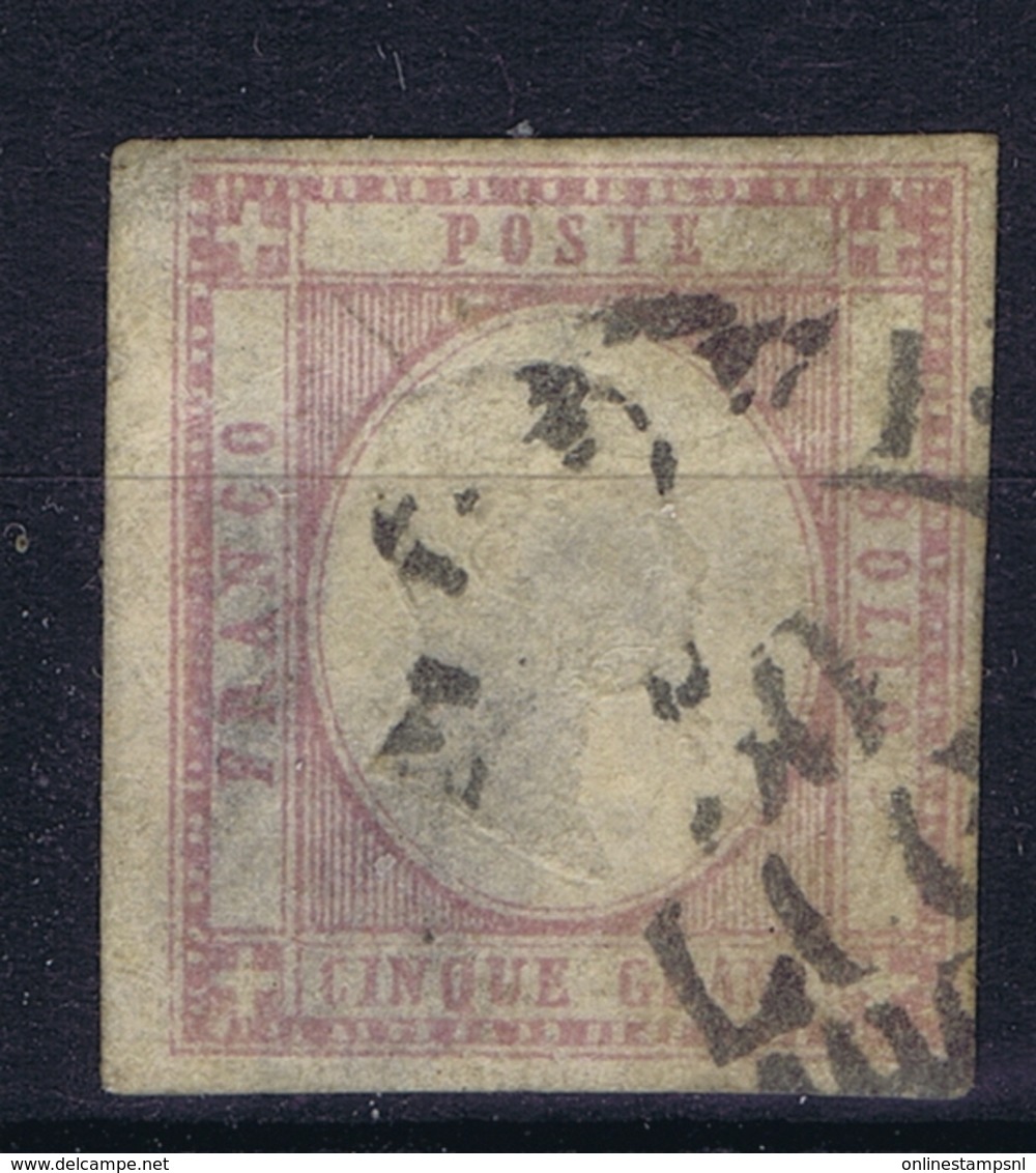 Italy Sa 24 Mi 8b Violett  Napels  Obl./Gestempelt/used  Has A Thin Spot - Usati