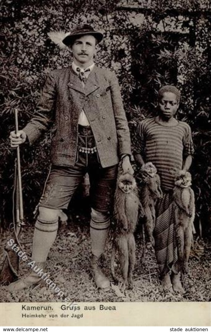 Kamerun Buea Heimkehr Von Der Jagd 1908 I-II Chasse - Cameroun
