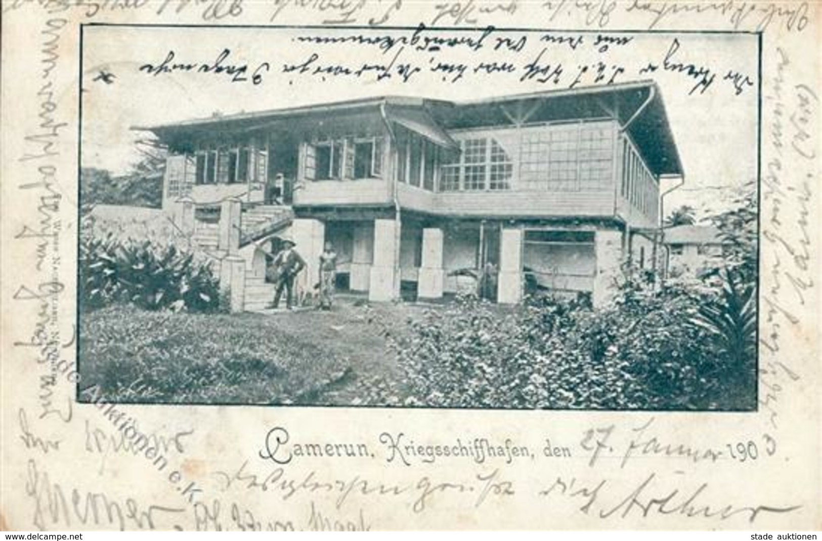 Kamerun Kriegschiffhfen 1904 I-II (fleckig) - Cameroun