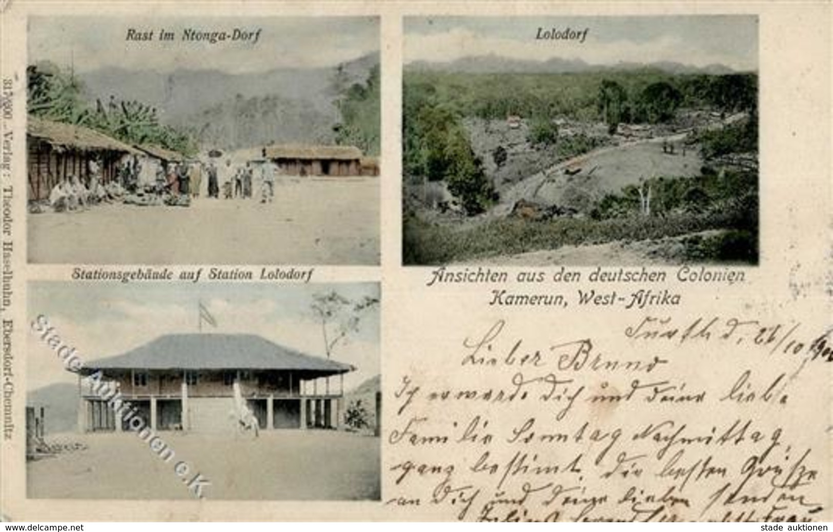 Kamerun Ntonga-Dorf Lolodorf 1906 I-II (fleckig) - Camerún