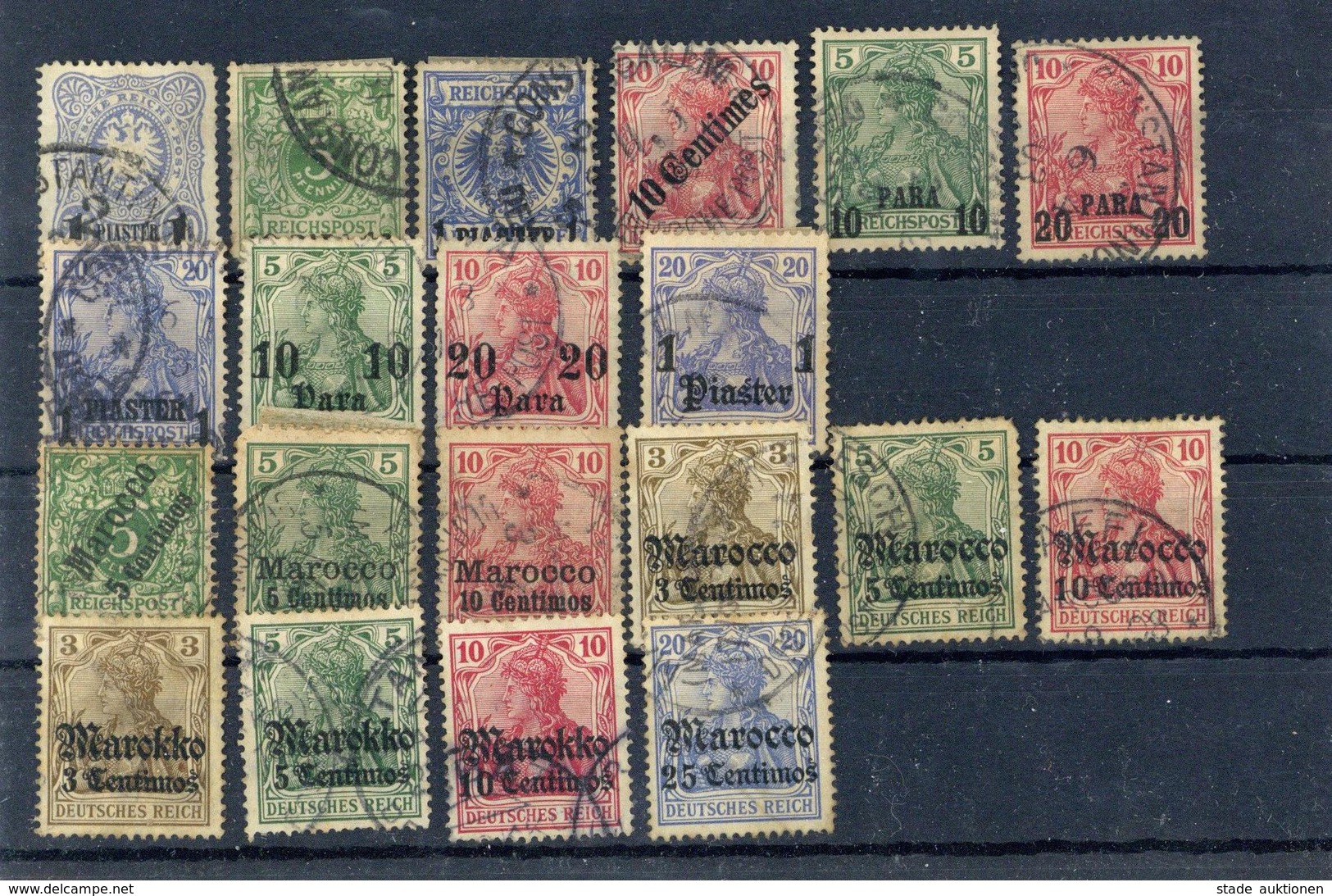 Deutsche Auslandspost Türkei Und Marokko 1884/1905 Kleines Markenkonvolut In Etwas Unterschiedlicher Erhaltung - Other & Unclassified