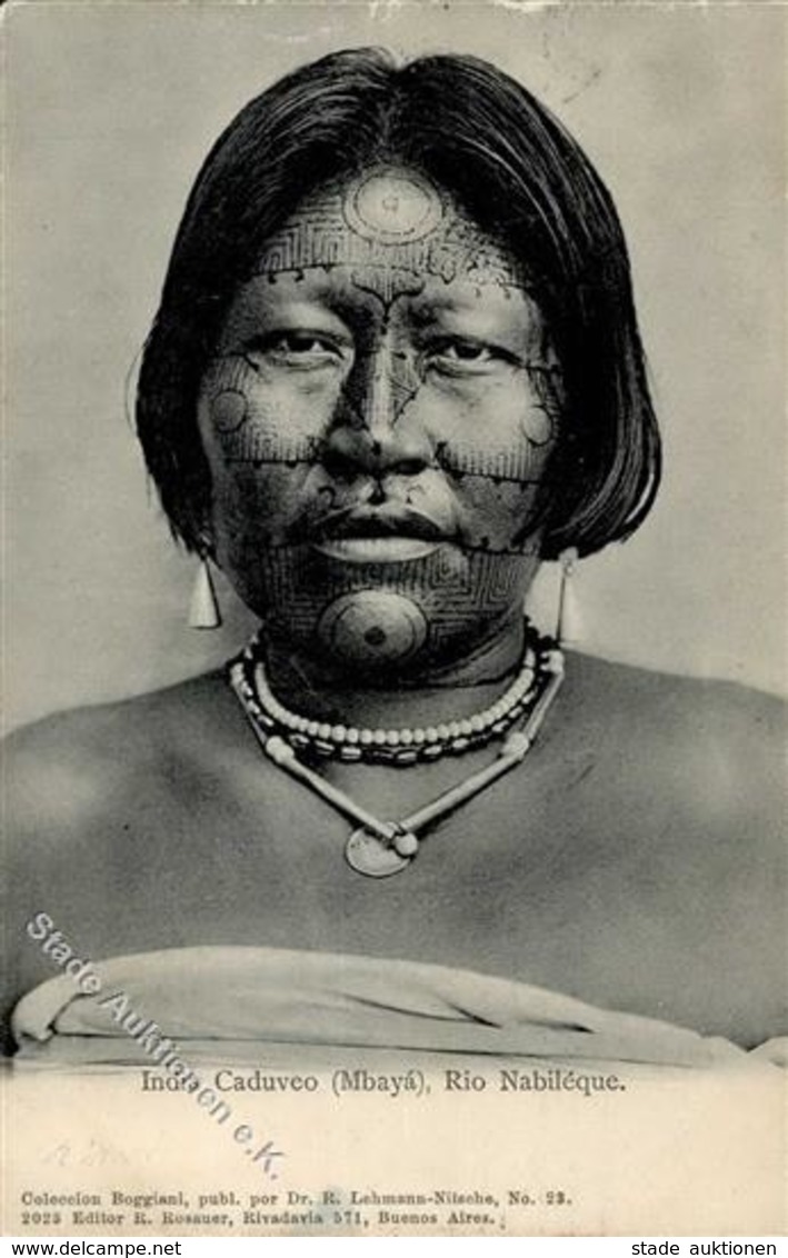 Indios Rio Nabileque Brasilien India Caduveo Mbaya 1914 I-II - Indios De América Del Norte