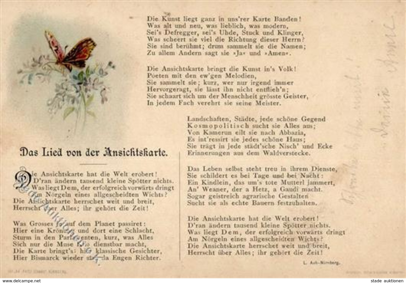 AK - Geschichte Das Lied Von Der Ansichtskarte 1899 I-II - Other & Unclassified