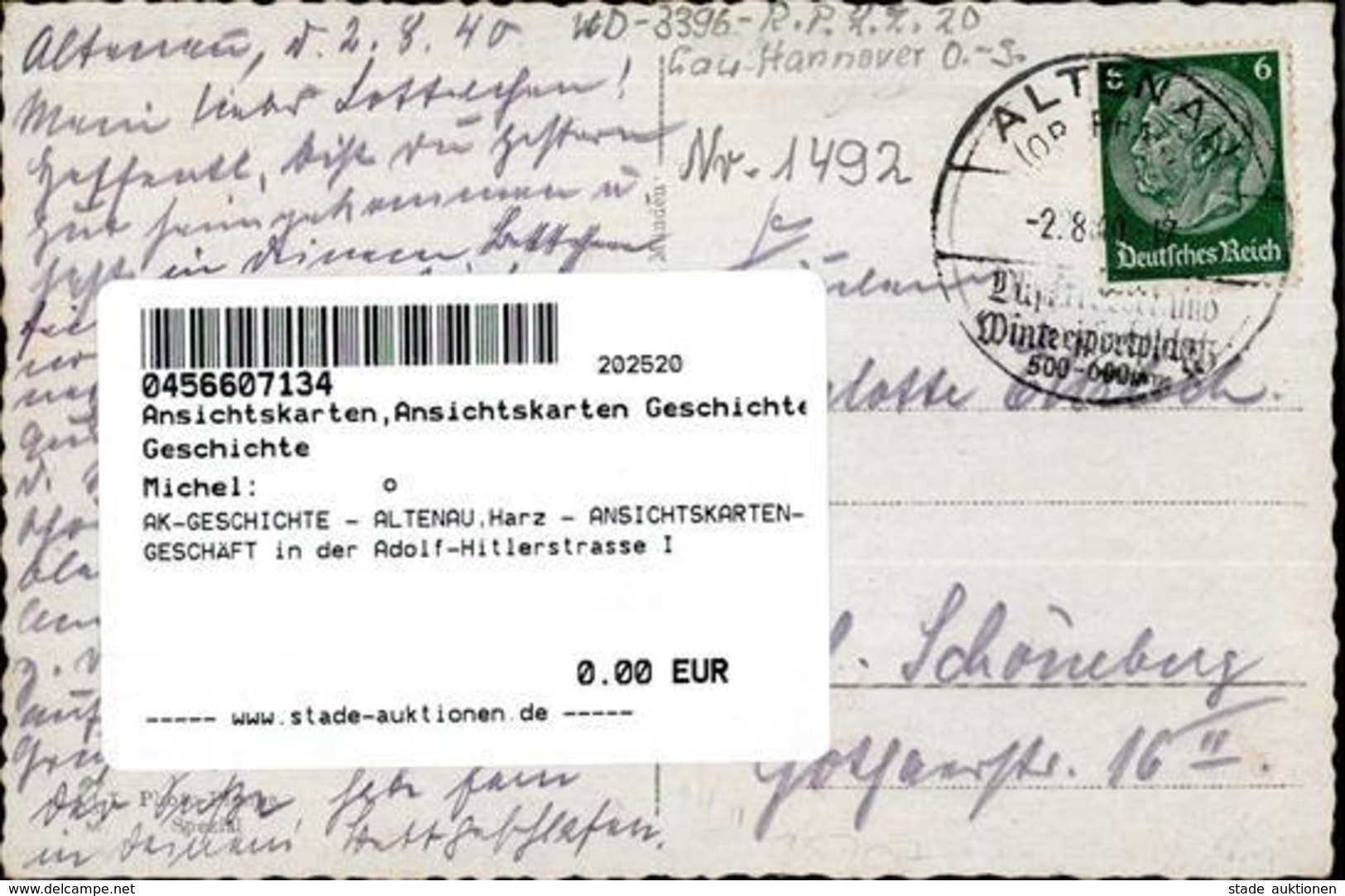 AK-GESCHICHTE - ALTENAU,Harz - ANSICHTSKARTEN-GESCHÄFT In Der Adolf-Hitlerstrasse I - Other & Unclassified