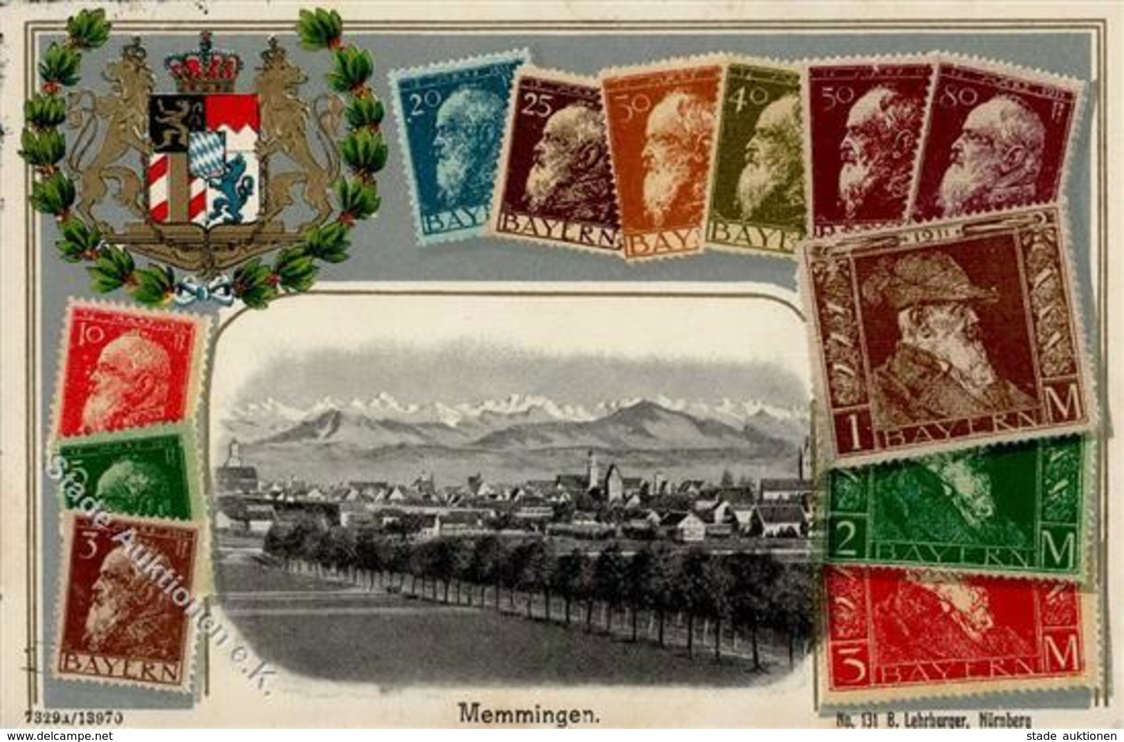 Briefmarkenabbildung Memmingen (8940) 12 Marken Bayern Luitpold I-II - Postal Services