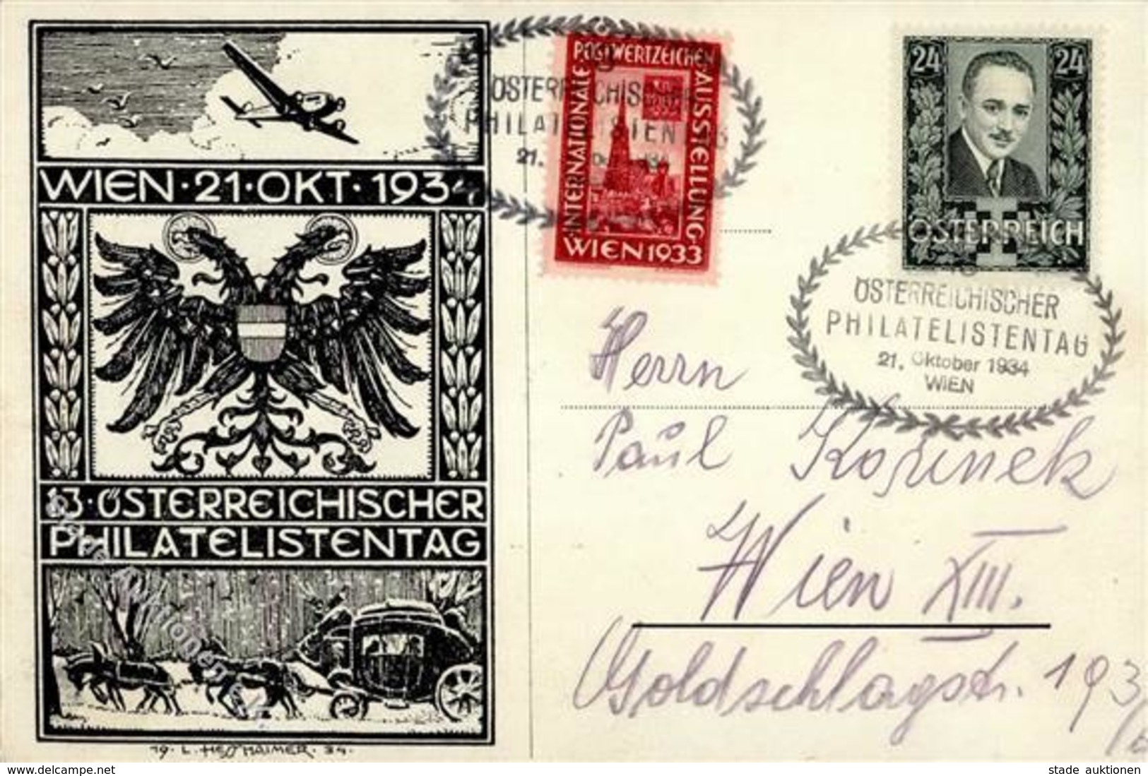 Philatelistentag Wien (1010) Österreich 13. Österreichicher Philatelistentag I-II - Postal Services