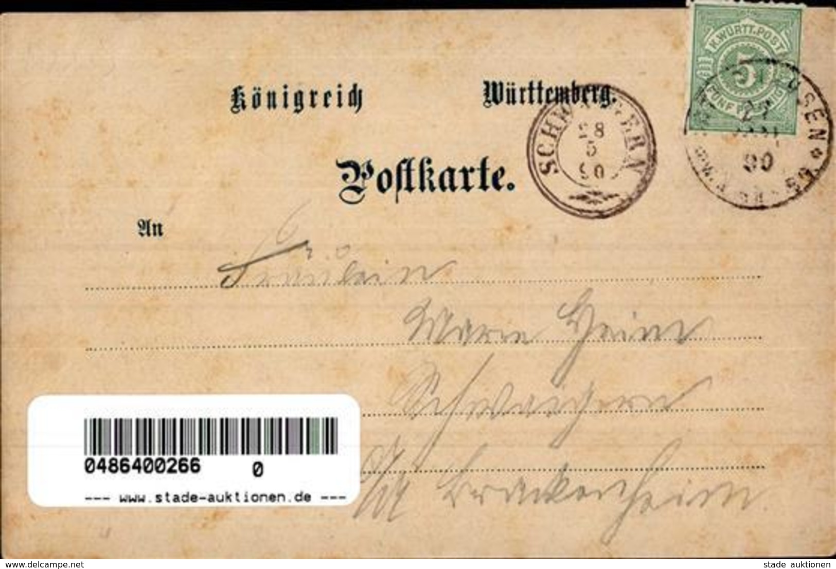 Vorläufer Gruß Vom Lichtenstein 1890 I-II (fleckig) - Other & Unclassified