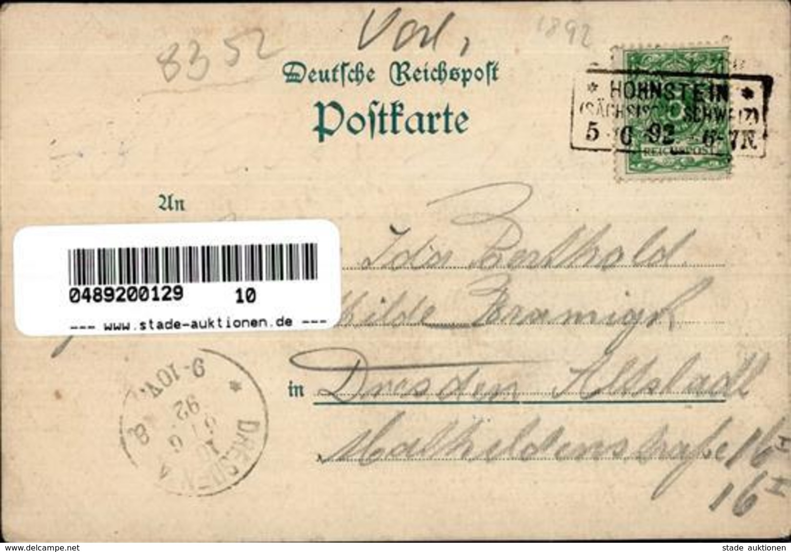 Vorläufer Hohnstein (O8352) Polenzthal 1892 I-II - Other & Unclassified