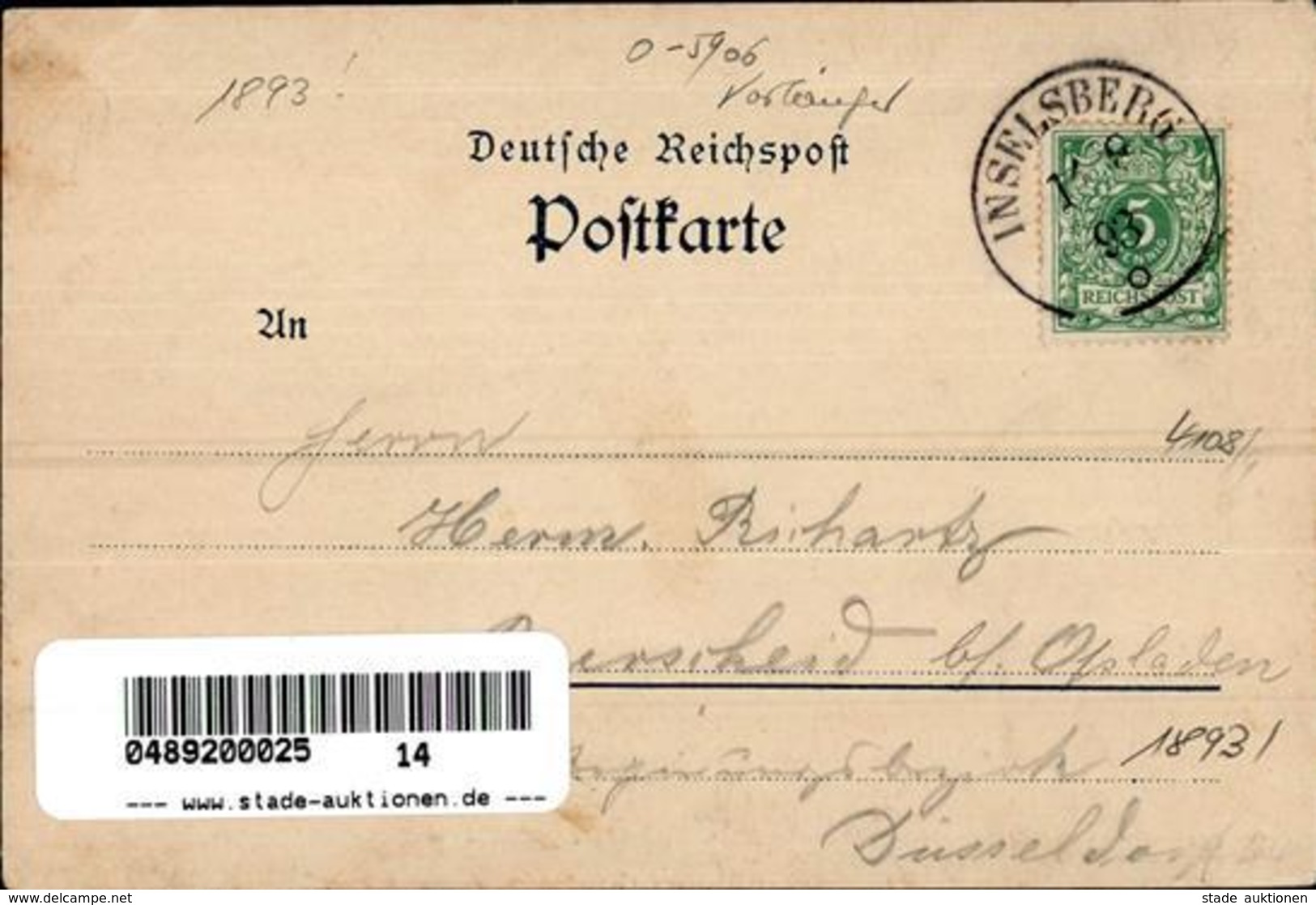 Vorläufer Inselberg 1893 I-II - Sonstige & Ohne Zuordnung